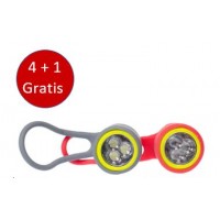 SIMSON BLISTER 022010 BATTERIJ LED SET SIMMY ROOD/GRIJS 3 LED 29 LUX/13,5 LUX ACTIE: 4 BESTELLEN = 5 ONTVANGEN