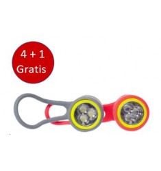 SIMSON BLISTER 022010 BATTERIJ LED SET SIMMY ROOD/GRIJS 3 LED 29 LUX/13,5 LUX ACTIE: 4 BESTELLEN = 5 ONTVANGEN