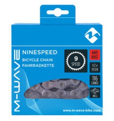 KETTINGEN 11/128 M-WAVE 9 SP RB ANTI ROEST 116S SHIM/ SRAM/ CAMPAGNOLO = KMC X9 EPT