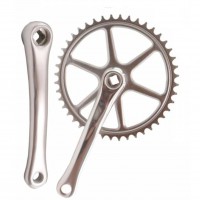 CRANKSET 44T/170MM LASCO ALU/STL.  SPIELOOS GEB. CR. ZILVER