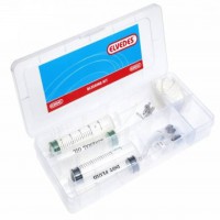 REM OND. ELVEDES HYDRO/ BLEEDING / ONTLUCHTINGS KIT UNIVERSEELTBV VERVANGEN MINERAAL & DOT VLOEISTOF. INCL ADAPTERS VOOR SHIM/TEKTRO/HAYES/MAGURA/AVID/FORMULA