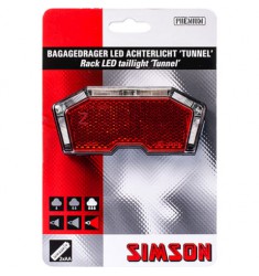 SIMSON BLISTER 022021 BATTERIJ BAGAGEDRAGER ACHTERLICHT TUNNEL 3 LED AUTO ON/OFF
