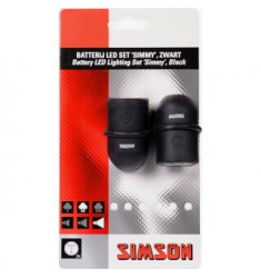 SIMSON BLISTER 022024 BATTERIJ LED SET SIMMY ZWART/ZWART 3 LED 29 LUX/13,5 LUX